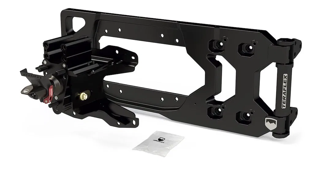 4838920 – TERAFLEX Spare Tire Carrier, Tailgate Mount/ Tailgate Hinge Mount 40 Inch Maximum Tire Size Black Aluminum ...